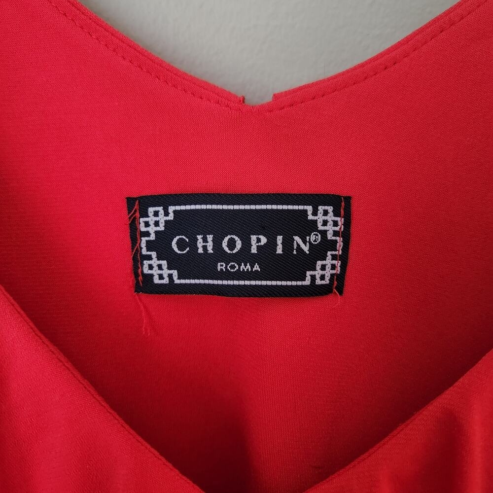 Chopin Roma Red Ruffle Wrap Dress - Picture 4 of 7
